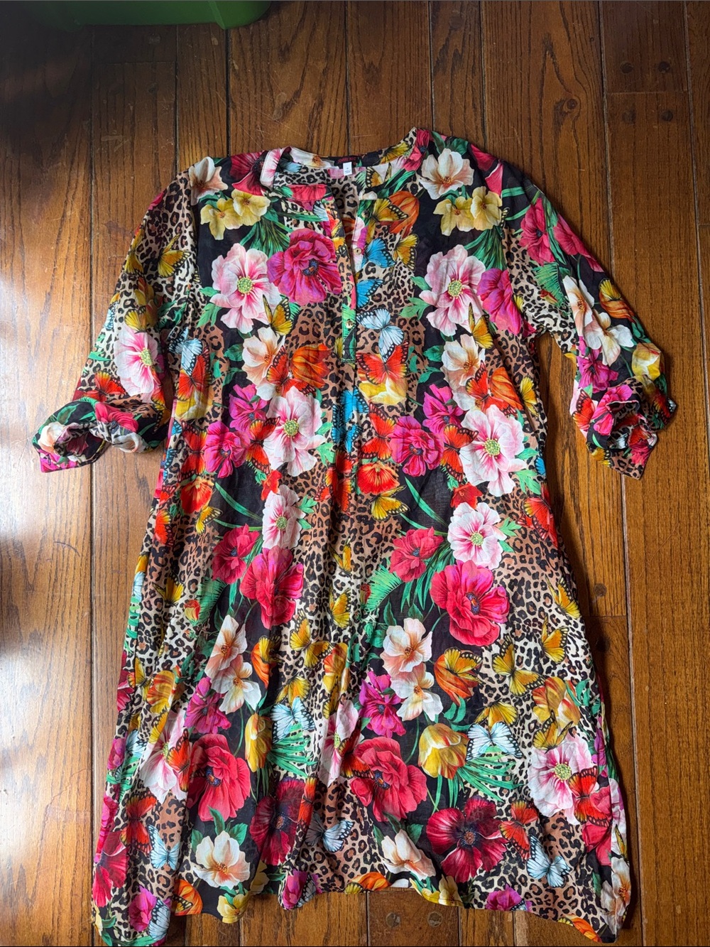 Johnny Was 100% cotton lightweight semi sheer cover up size XL